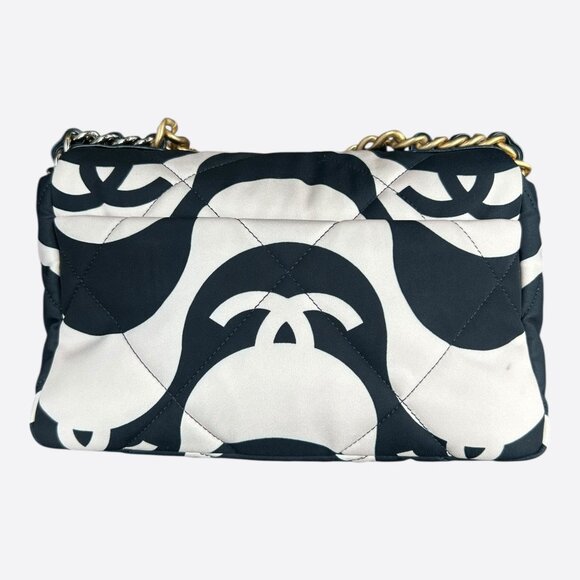 Chanel Black & White CC Fabric Medium 19 Flap Bag - Picture 3 of 7